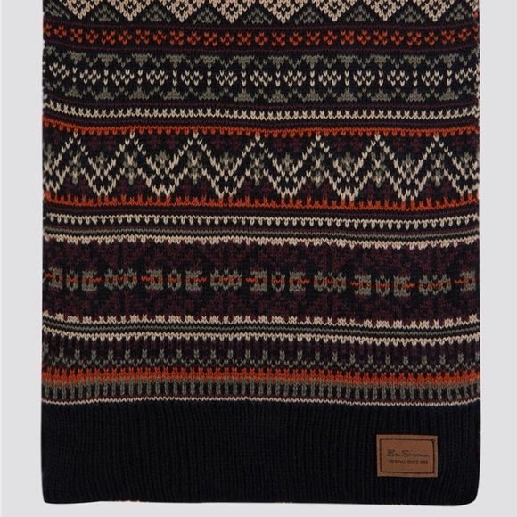 BEN SHERMAN ORIGINAL FAIRISLE Knitted Scarf - NEW - Picture 2 of 6